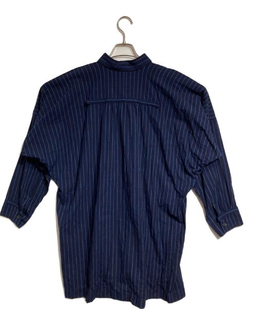 ISSEY MIYAKE MEN（イッセイミヤケメン）ISSEY MIYAKE MEN (イッセイミヤケメン) ドルマンスリーブストライプシャツ ネイビー サイズ:1の古着・服飾アイテム