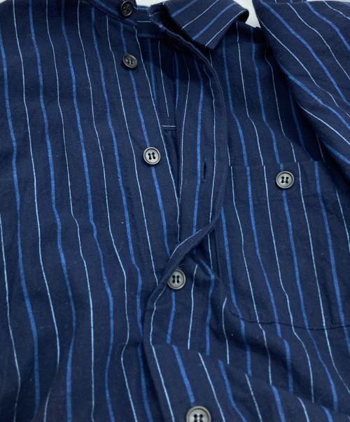 ISSEY MIYAKE MEN（イッセイミヤケメン）ISSEY MIYAKE MEN (イッセイミヤケメン) ドルマンスリーブストライプシャツ ネイビー サイズ:1の古着・服飾アイテム