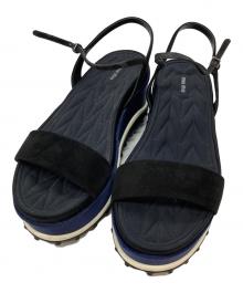 MIU MIU（ミュウミュウ）の古着「プラットフォームサンダル/platform sandals」｜ブラック×ネイビー