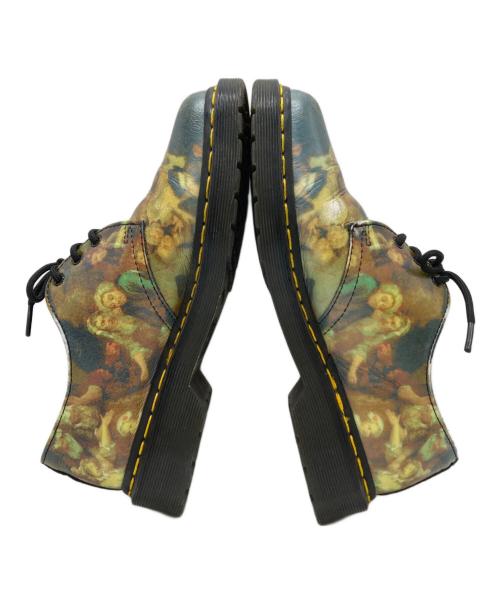 Dr.Martens（ドクターマーチン）Dr.Martens (ドクターマーチン) 絵画プリント3ホールシューズ ブルー×イエロー サイズ:24㎝の古着・服飾アイテム