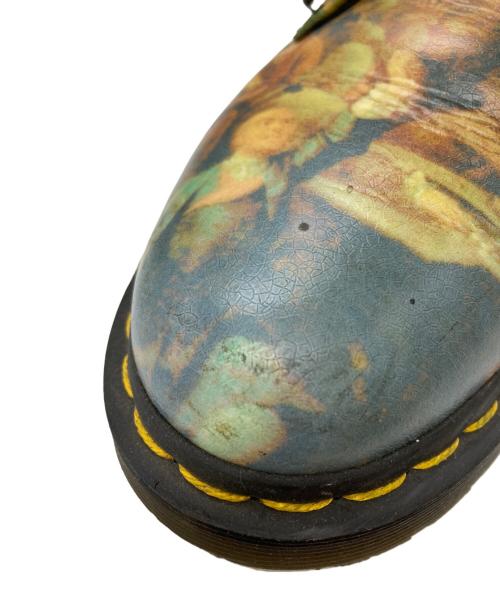 Dr.Martens（ドクターマーチン）Dr.Martens (ドクターマーチン) 絵画プリント3ホールシューズ ブルー×イエロー サイズ:24㎝の古着・服飾アイテム