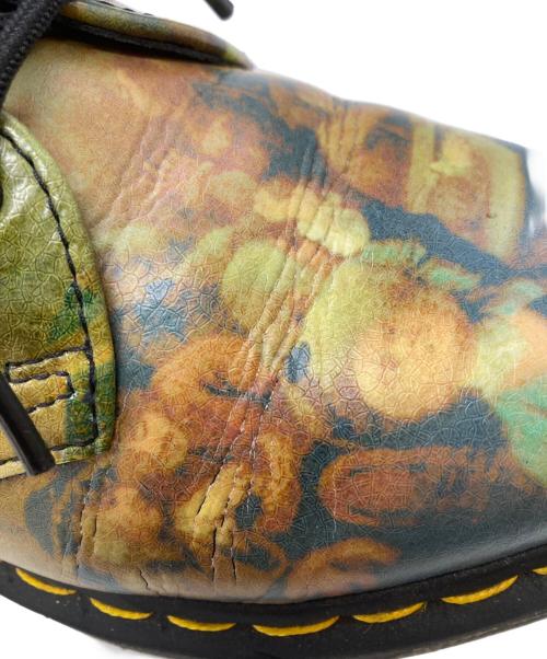 Dr.Martens（ドクターマーチン）Dr.Martens (ドクターマーチン) 絵画プリント3ホールシューズ ブルー×イエロー サイズ:24㎝の古着・服飾アイテム