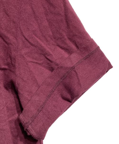 Maison Margiela（メゾンマルジェラ）Maison Margiela (メゾンマルジェラ) 4ステッチフロントタグTシャツ/Maison Margiela 4-Stitch Cotton T-Shirt ボルドー サイズ:48の古着・服飾アイテム