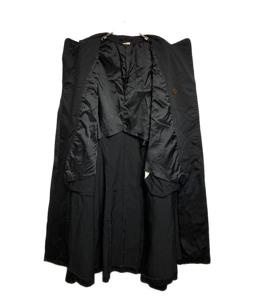 COMME des GARCONS（コムデギャルソン）COMME des GARCONS (コムデギャルソン) ポリエステル縮絨フレアオーバーコート ブラック サイズ:Sの古着・服飾アイテム