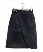 CELINEセリーヌ）の古着「ラップウールスカート/wrap wool skirt」｜ブラック