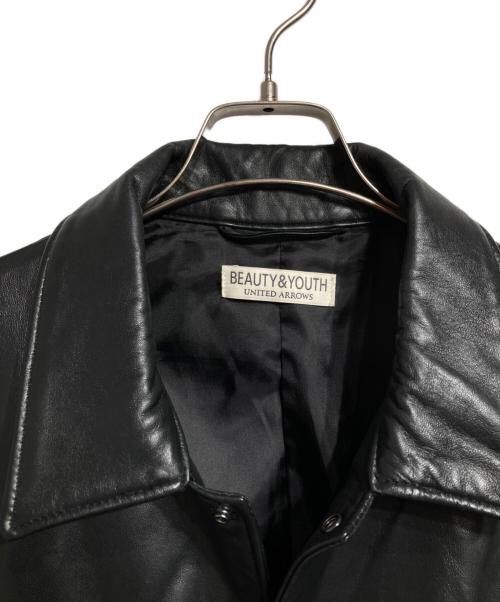 BEAUTY&YOUTH（ビューティーアンドユース）BEAUTY&YOUTH (ビューティーアンドユース) レザー コーチ ジャケット ブラック サイズ:Lの古着・服飾アイテム