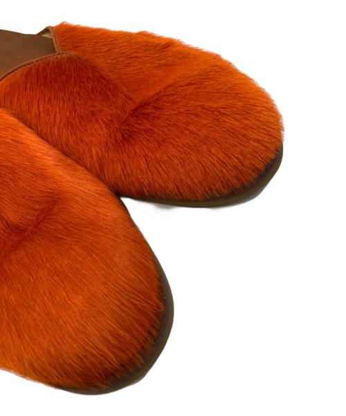 HENDER SCHEME（エンダースキーマ）HENDER SCHEME (エンダースキーマ) cheak hairミュール/ヘアリーチーク オレンジ サイズ:4の古着・服飾アイテム