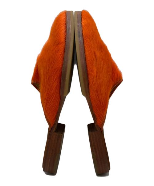 HENDER SCHEME（エンダースキーマ）HENDER SCHEME (エンダースキーマ) cheak hairミュール/ヘアリーチーク オレンジ サイズ:4の古着・服飾アイテム