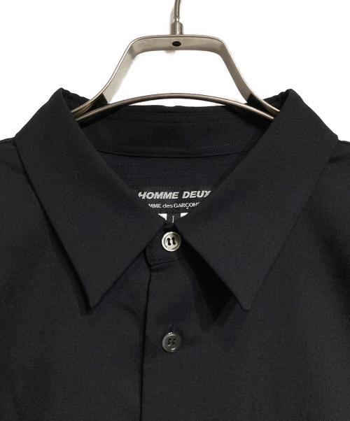 COMME des GARCONS HOMME DEUX（コムデギャルソン オム ドゥ）COMME des GARCONS HOMME DEUX (コムデギャルソン オム ドゥ) ウールトロピカルシャツ ブラック サイズ:Lの古着・服飾アイテム