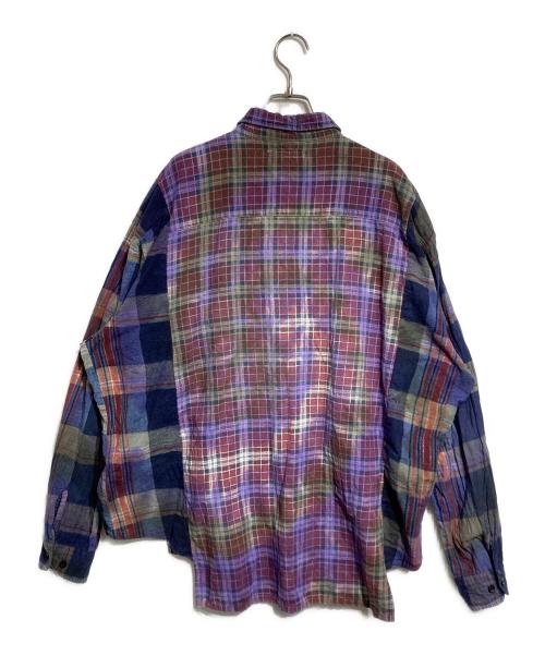 Rebuild by Needles（リビルドバイニードルス）Rebuild by Needles (リビルドバイニードルス) 再構築シャツ パープル サイズ:Ｍの古着・服飾アイテム