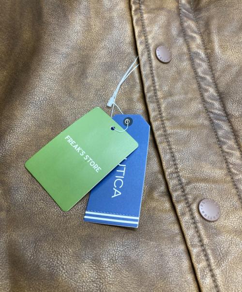 NAUTICA（ノーティカ）NAUTICA (ノーティカ) ムラ加工フェイクレザーブルゾン ブラウン サイズ:FREEの古着・服飾アイテム