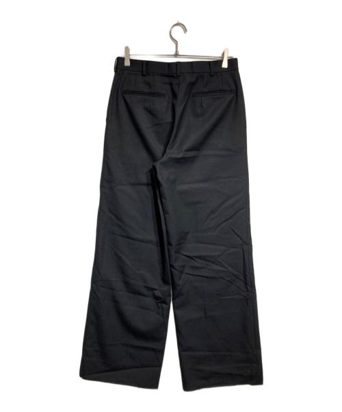 JOHN LAWRENCE SULLIVAN（ジョン ローレンス サリバン）JOHN LAWRENCE SULLIVAN (ジョン ローレンス サリバン) WOOL GABARDINE FRONT POCKET WIDE TROUSERS/ールギャバジン フロントポケット ワイドトラウザーズ ブラック サイズ:46の古着・服飾アイテム