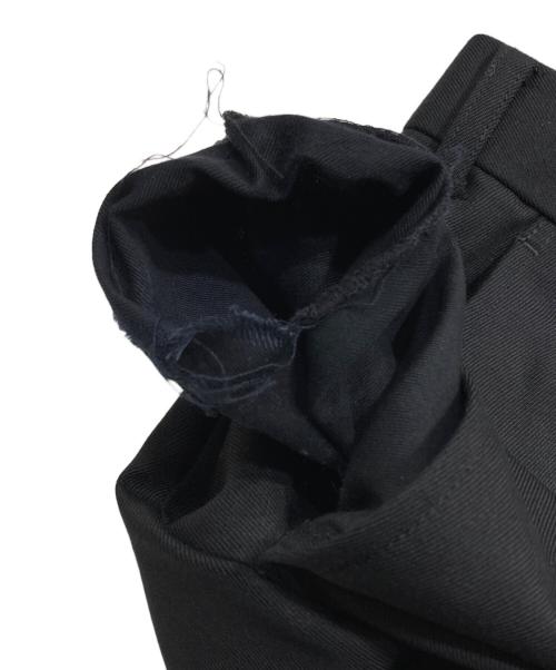 JOHN LAWRENCE SULLIVAN（ジョン ローレンス サリバン）JOHN LAWRENCE SULLIVAN (ジョン ローレンス サリバン) WOOL GABARDINE FRONT POCKET WIDE TROUSERS/ールギャバジン フロントポケット ワイドトラウザーズ ブラック サイズ:46の古着・服飾アイテム