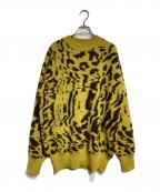 JOHN LAWRENCE SULLIVANジョン ローレンス サリバン）の古着「Leopard jacquard knit sweater/レオパードジャカードニットセーター」｜イエロー