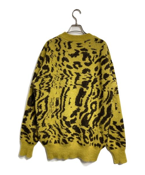 JOHN LAWRENCE SULLIVAN（ジョン ローレンス サリバン）JOHN LAWRENCE SULLIVAN (ジョン ローレンス サリバン) Leopard jacquard knit sweater/レオパードジャカードニットセーター イエロー サイズ:Sの古着・服飾アイテム