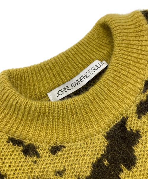 JOHN LAWRENCE SULLIVAN（ジョン ローレンス サリバン）JOHN LAWRENCE SULLIVAN (ジョン ローレンス サリバン) Leopard jacquard knit sweater/レオパードジャカードニットセーター イエロー サイズ:Sの古着・服飾アイテム