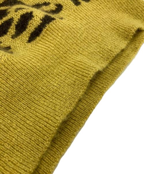JOHN LAWRENCE SULLIVAN（ジョン ローレンス サリバン）JOHN LAWRENCE SULLIVAN (ジョン ローレンス サリバン) Leopard jacquard knit sweater/レオパードジャカードニットセーター イエロー サイズ:Sの古着・服飾アイテム