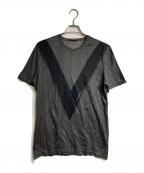 LOUIS VUITTONルイ ヴィトン）の古着「ストライプロゴTシャツ/Striped logo T-shirt」｜グレー