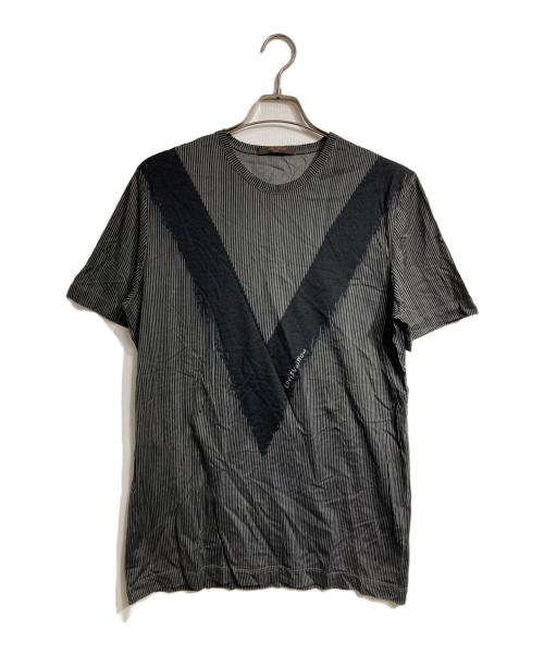 LOUIS VUITTON（ルイ ヴィトン）LOUIS VUITTON (ルイ ヴィトン) ストライプロゴTシャツ/Striped logo T-shirt グレー サイズ:XLの古着・服飾アイテム