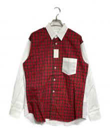 COMME des GARCONS SHIRT（コムデギャルソンシャツ）の古着「フロント切替パネルシャツ/Front panel shirt」｜レッド