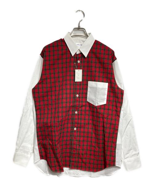 COMME des GARCONS SHIRT（コムデギャルソンシャツ）COMME des GARCONS SHIRT (コムデギャルソンシャツ) フロント切替パネルシャツ/Front panel shirt レッド サイズ:Sの古着・服飾アイテム