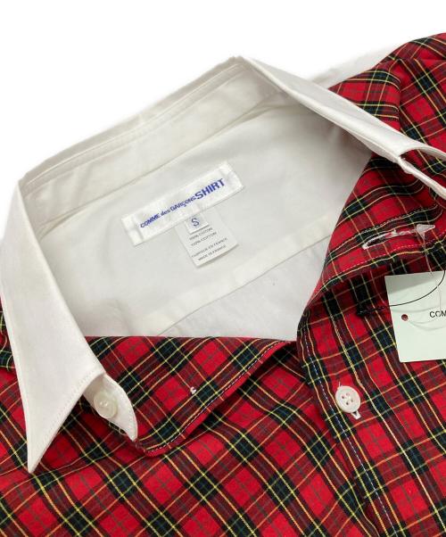 COMME des GARCONS SHIRT（コムデギャルソンシャツ）COMME des GARCONS SHIRT (コムデギャルソンシャツ) フロント切替パネルシャツ/Front panel shirt レッド サイズ:Sの古着・服飾アイテム