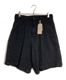 COMME des GARCONS HOMME PLUS（コムデギャルソンオムプリュス）の古着「ウール縮絨フランネルショーツ」｜ブラック