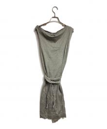 Vivienne Westwood RED LABEL（ヴィヴィアンウエストウッドレッドレーベル）の古着「ノースリーブボーダーワンピース」｜ブラック×ホワイト