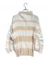 ISSEY MIYAKE (イッセイミヤケ) ラッフルボーダープリーツブラウス ベージュ サイズ:2：24000円