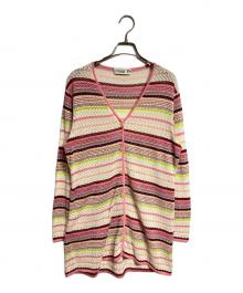 MISSONISPORT（ミッソーニスポーツ）の古着「レースニットロングカーディガン/Long lace knit cardigan」｜ピンク
