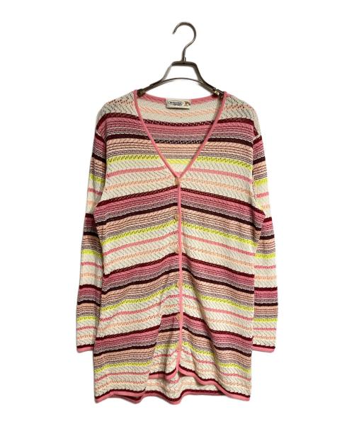 MISSONISPORT（ミッソーニスポーツ）MISSONISPORT (ミッソーニスポーツ) レースニットロングカーディガン/Long lace knit cardigan ピンク サイズ:48の古着・服飾アイテム