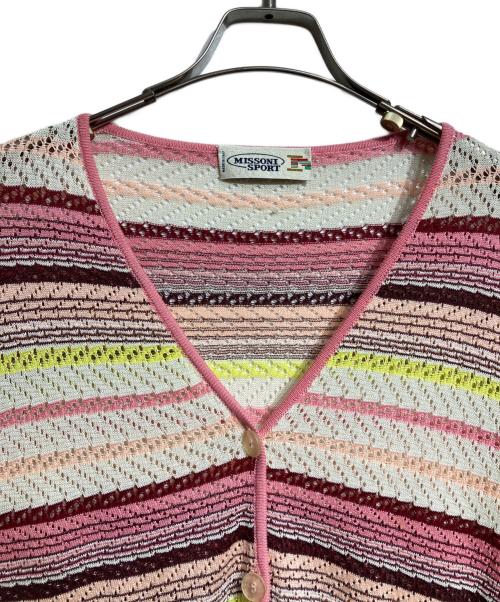 MISSONISPORT（ミッソーニスポーツ）MISSONISPORT (ミッソーニスポーツ) レースニットロングカーディガン/Long lace knit cardigan ピンク サイズ:48の古着・服飾アイテム