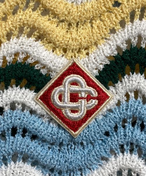 CASABLANCA（カサブランカ）CASABLANCA (カサブランカ) WAVY GRADIENT CROCHET SHIRT/、ウェービーグラデーション・クロシェシャツ ブルー サイズ:Sの古着・服飾アイテム