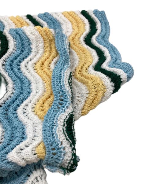 CASABLANCA（カサブランカ）CASABLANCA (カサブランカ) WAVY GRADIENT CROCHET SHIRT/、ウェービーグラデーション・クロシェシャツ ブルー サイズ:Sの古着・服飾アイテム