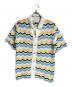 CASABLANCA（カサブランカ）の古着「WAVY GRADIENT CROCHET SHIRT/、ウェービーグラデーション・クロシェシャツ」｜ブルー