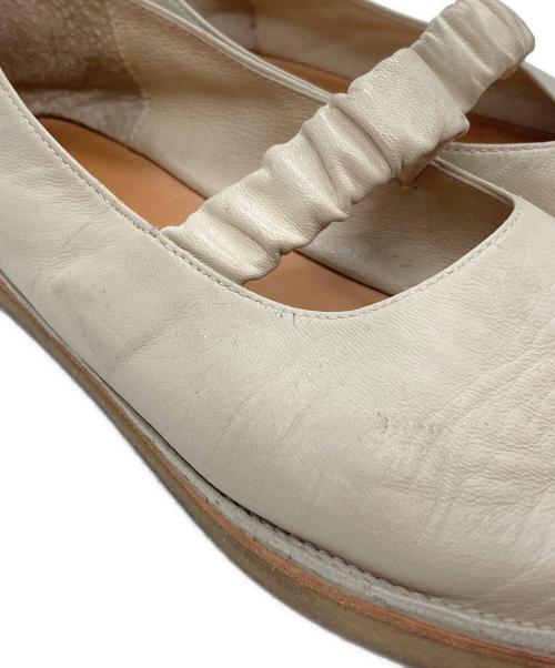 HENDER SCHEME（エンダースキーマ）HENDER SCHEME (エンダースキーマ) spearレザーバレエシューズ ベージュ サイズ:2の古着・服飾アイテム