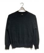 BATONERバトナ―）の古着「SILK CREW NECK KNIT/シルククルーネックニット」｜ブラック
