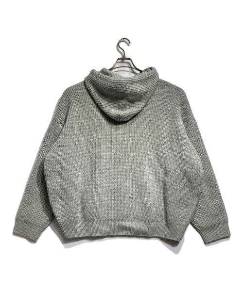 CELINE（セリーヌ）CELINE (セリーヌ) Embroidered Loose Fit Knit Hoodie(エンブロイダリールーズフィットニットパーカー) グレー サイズ:Mの古着・服飾アイテム