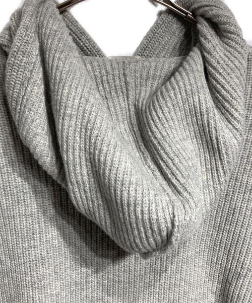 CELINE（セリーヌ）CELINE (セリーヌ) Embroidered Loose Fit Knit Hoodie(エンブロイダリールーズフィットニットパーカー) グレー サイズ:Mの古着・服飾アイテム
