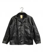 TOWN CRAFTタウンクラフト）の古着「LEATHER RUNCHER JACKET/レザーランチャージャケット」｜ブラック