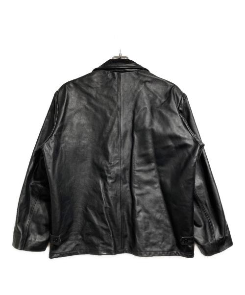 TOWN CRAFT（タウンクラフト）TOWN CRAFT (タウンクラフト) LEATHER RUNCHER JACKET/レザーランチャージャケット ブラック サイズ:Mの古着・服飾アイテム
