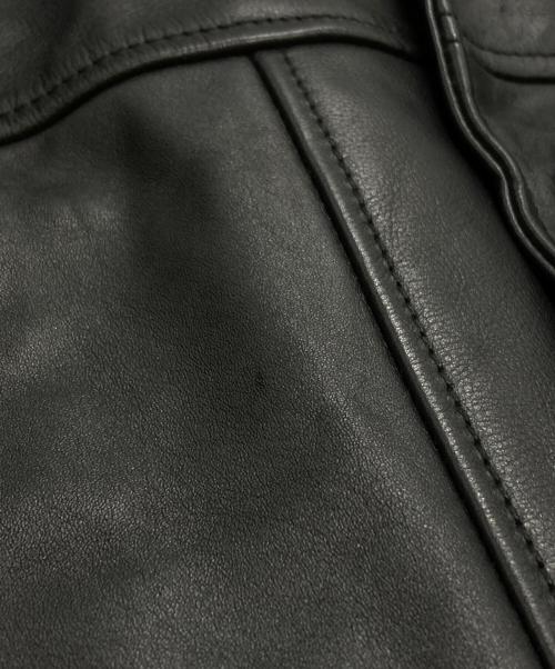TOWN CRAFT（タウンクラフト）TOWN CRAFT (タウンクラフト) LEATHER RUNCHER JACKET/レザーランチャージャケット ブラック サイズ:Mの古着・服飾アイテム
