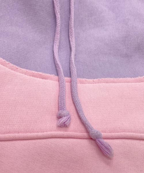 ERL（イーアールエル）ERL (イーアールエル) ウェーブデザインフーディー/Wave Design Hoodie ピンク サイズ:Mの古着・服飾アイテム