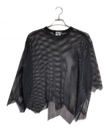 BLACK COMME des GARCONS（ブラックコムデギャルソン）の古着「アシメカットメッシュカットソー/Asymmetrical mesh top」｜ブラック