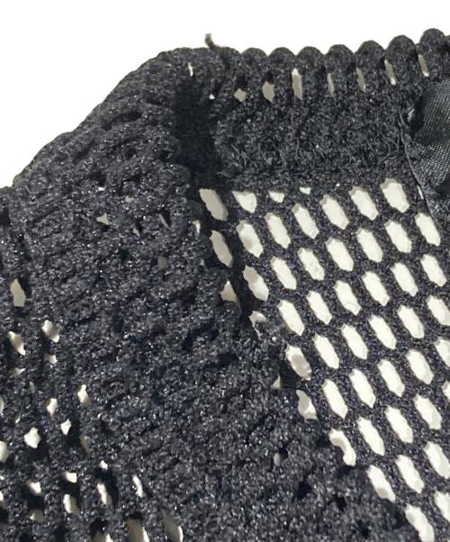 BLACK COMME des GARCONS（ブラックコムデギャルソン）BLACK COMME des GARCONS (ブラックコムデギャルソン) アシメカットメッシュカットソー/Asymmetrical mesh top ブラック サイズ:Sの古着・服飾アイテム