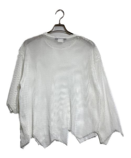 BLACK COMME des GARCONS（ブラックコムデギャルソン）BLACK COMME des GARCONS (ブラックコムデギャルソン) アシメカットメッシュカットソー ホワイト サイズ:Mの古着・服飾アイテム