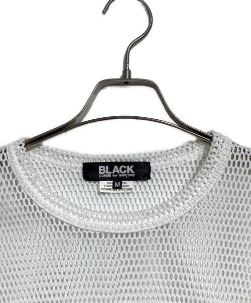 BLACK COMME des GARCONS（ブラックコムデギャルソン）BLACK COMME des GARCONS (ブラックコムデギャルソン) アシメカットメッシュカットソー ホワイト サイズ:Mの古着・服飾アイテム