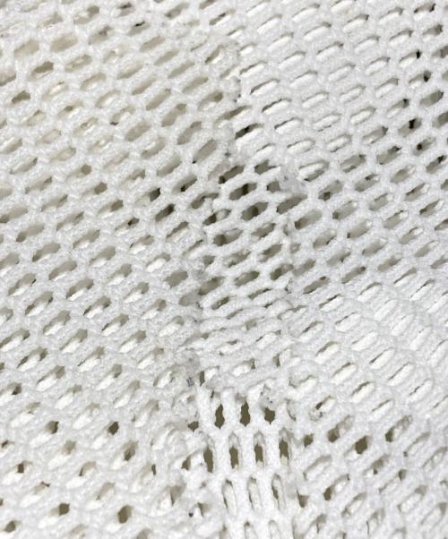 BLACK COMME des GARCONS（ブラックコムデギャルソン）BLACK COMME des GARCONS (ブラックコムデギャルソン) アシメカットメッシュカットソー ホワイト サイズ:Mの古着・服飾アイテム