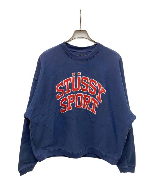 stussy（ステューシー）stussy (ステューシー) Sport RELAXED OVERSIZED CREW ネイビー サイズ:Ｍの古着・服飾アイテム