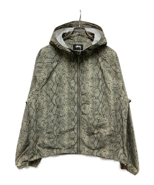 stussy（ステューシー）stussy (ステューシー) BEACH SHELL SNAKE PRINT NYLON グレー サイズ:Lの古着・服飾アイテム